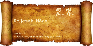 Rojcsek Nóra névjegykártya